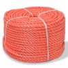 Kroucené lano z polypropylenu 8 mm 500 m oranžové 143833