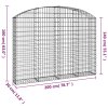 Klenutý gabionový koš 200 x 30 x 140/160 cm pozinkované železo 153467