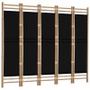 Skládací 5panelový paraván 200 cm bambus a plátno 350629