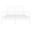 Kovový rám postele s hlavovým a nožním čelem bílý 120 x 200 cm 350947