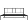 Kovový rám postele s čelem černý 183 x 213 cm 352485