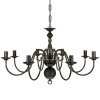 Patinovaný černý kovový lustr pro 8 žárovek E14 241384