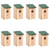 Ptačí budky 8 ks dřevěné 12 x 12 x 22 cm 276006