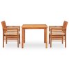 3dílný zahradní jídelní set s poduškami masivní akáciové dřevo 278895