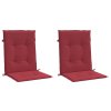 Podušky na židli nízké opěradlo 2 ks vínové 100x50x3 cm oxford 314140