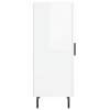 Příborník bílý s vysokým leskem 34,5x34x90 cm kompozitní dřevo 828814