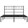Kovový rám postele s čelem černý 140 x 200 cm 355268