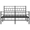 Kovový rám postele s hlavovým a nožním čelem černý 120 x 200 cm 355675