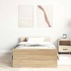 Rám postele bez matrace dub sonoma 100x200 cm kompozitní dřevo 835934