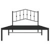 Kovový rám postele s čelem černý 107 x 203 cm 373785