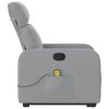 Zvedací masážní polohovací křeslo světle šedé textil 3206708