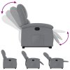 Zvedací polohovací křeslo světle šedé textil 3204164