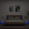 Nástěnné noční stolky s LED osvětlením 2 ks bílé 836813