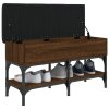 Lavice s botníkem hnědý dub 82 x 32 x 45 cm kompozitní dřevo 835176