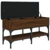 Lavice s botníkem hnědý dub 82 x 32 x 45 cm kompozitní dřevo 835176