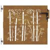 Zahradní branka 85 x 100 cm corten ocel bambusový design 153233