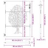 Zahradní branka 85 x 125 cm z cortenové oceli, design stromu 153210