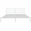 Kovový rám postele s čelem bílý 200 x 200 cm 350938