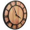 325172 vidaXL Wall Clock 39 cm Brown and Black MDF and Iron 325172