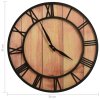 325172 vidaXL Wall Clock 39 cm Brown and Black MDF and Iron 325172