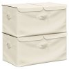 Úložné boxy 2 ks textil 50 x 30 x 25 cm krémové 332917
