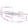 Rám postele šedý masivní borovice 90 x 200 cm 810482