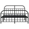 Kovový rám postele s hlavovým a nožním čelem černý 140 x 190 cm 353653