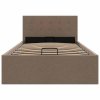 Rám postele s úložným prostorem taupe textil 100 x 200 cm 285595