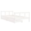 Dětská postel se zásuvkami bílá 90x190 cm masivní borové dřevo 834418