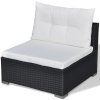 5dílná zahradní sedací souprava s poduškami polyratan černá 41872
