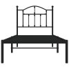 Kovový rám postele s čelem černý 90 x 190 cm 353431
