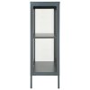 Příborník antracitový 75 x 35 x 105 cm ocel a sklo 336072
