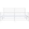 Kovový rám postele s hlavovým a nožním čelem bílý 180 x 200 cm 352390