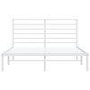 Kovový rám postele s čelem bílý 160 x 200 cm 352371