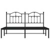 Kovový rám postele s čelem černý 183 x 213 cm 353444