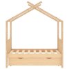 Rám dětské postele se zásuvkou masivní borovice 70 x 140 cm 322145