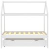 Rám dětské postele se zásuvkou bílý masivní borovice 70x140 cm 322139