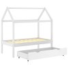 Rám dětské postele se zásuvkou bílý masivní borovice 70x140 cm 322139