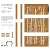 Zahradní branka 100 x 125 cm corten ocel bambusový design 153240