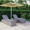 3dílná zahradní lehátka s čajovým stolkem polyratan šedá 3057665