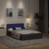 Rám postele s úložným prostorem LED tmavě šedý textil 140x200cm 285603