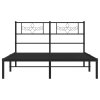 Kovový rám postele s čelem černý 150 x 200 cm 355269