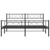 Kovový rám postele s hlavovým a nožním čelem černý 183 x 213 cm 372300