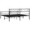 Kovový rám postele s hlavovým a nožním čelem černý 183 x 213 cm 372300