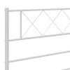 Kovový rám postele s hlavovým a nožním čelem bílý 120 x 200 cm 372342
