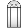 Nástěnné zrcadlo černé 30 x 60 cm oblouk železo 358624