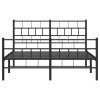 Kovový rám postele s hlavovým a nožním čelem černý 120 x 190 cm 355674