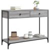 Konzolový stolek šedý sonoma 100x34,5x75 cm kompozitní dřevo 834173