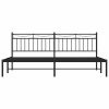Kovový rám postele s čelem černý 193 x 203 cm 373697