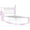 Kovový rám postele s čelem bílý 80 x 200 cm 373731